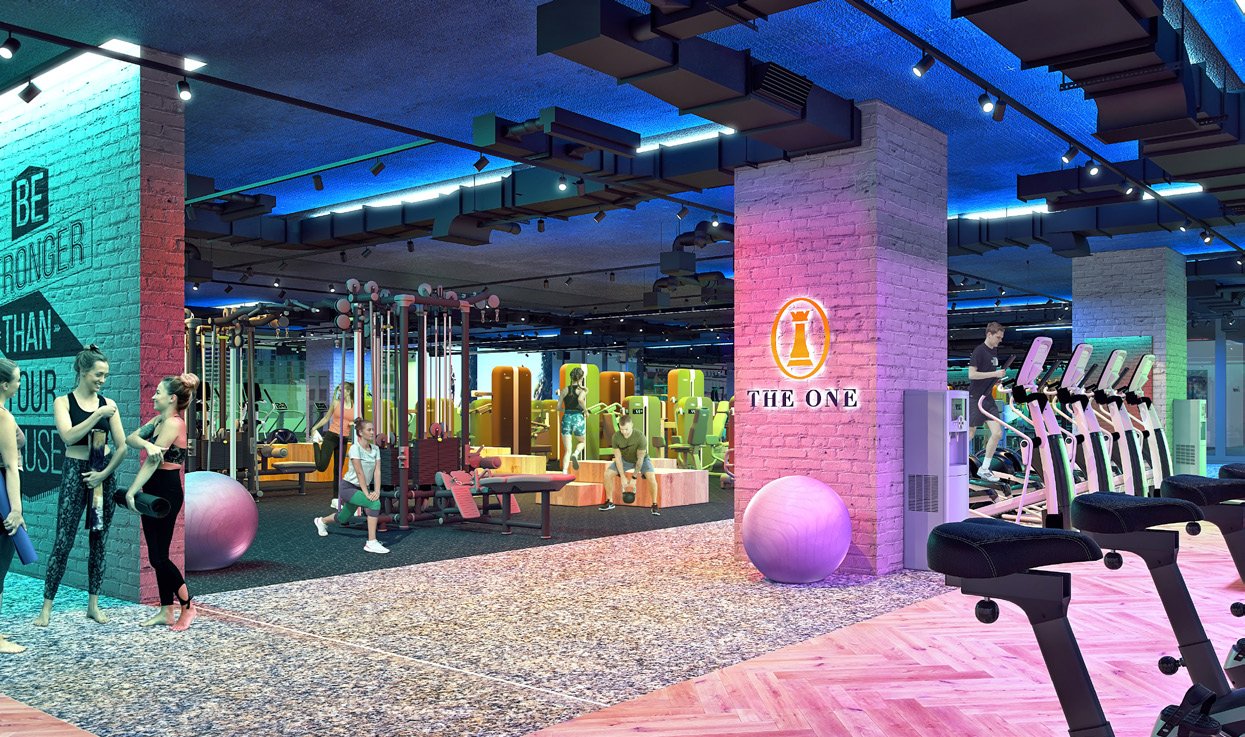 Salle de fitness campus équipée premium