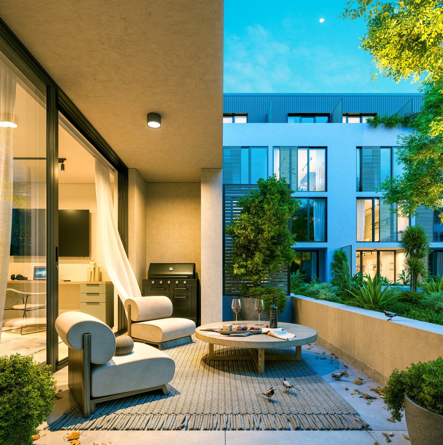 Studio Balcony A — vue terrasse