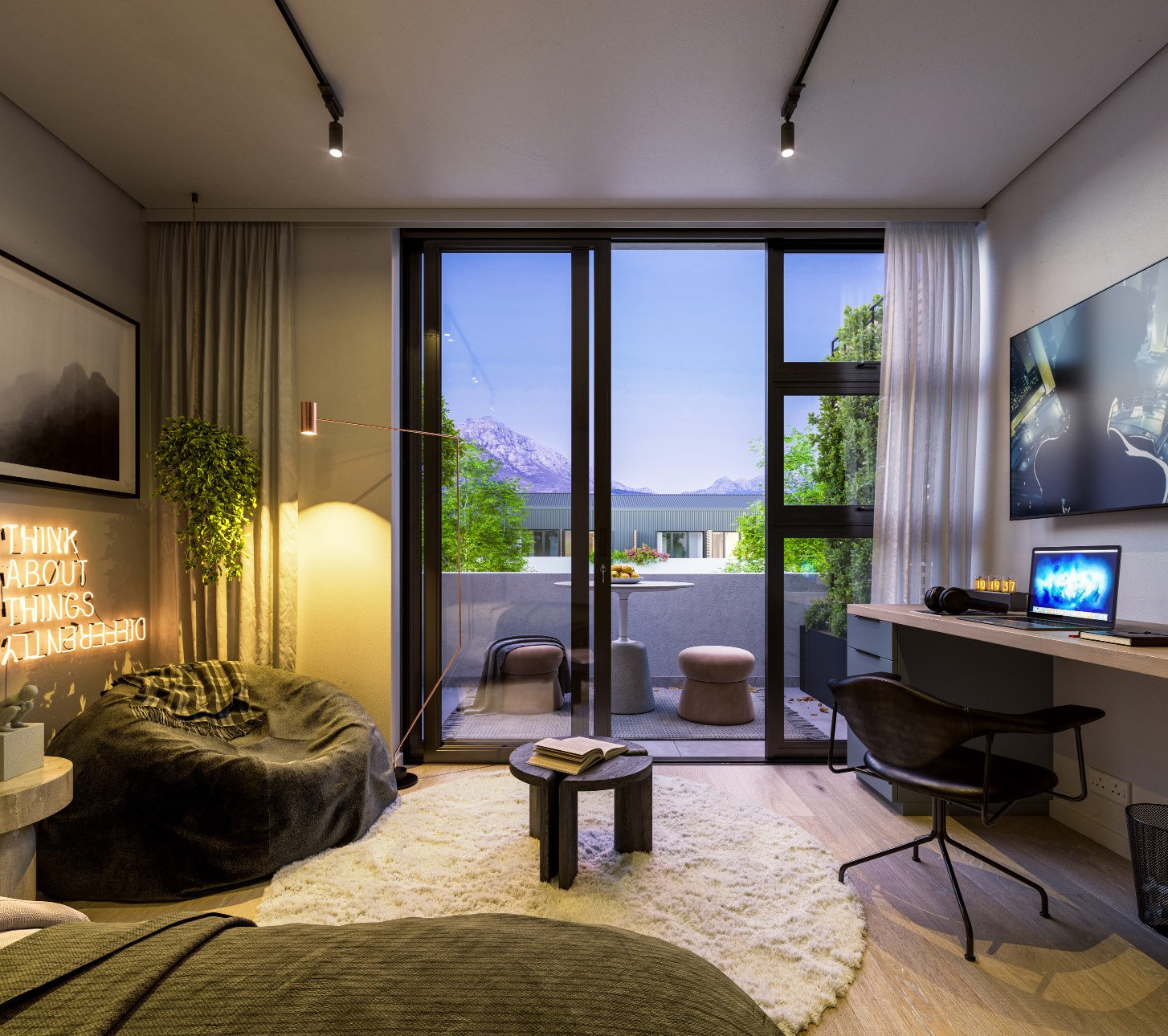 Studio Patio avec terrasse privée — rendu 3D